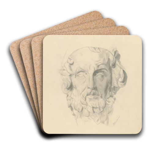Head study by Frantiek Klimkovi Art Drink Coaster set
