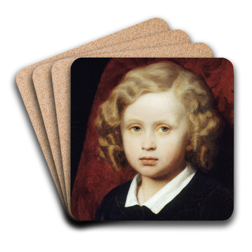 Portrait prsum de Ary-Arnold Scheffer by Hendrik Scheffer Art Drink Coaster set Portrait prsum de Ary-Arnold Scheffer by Hendrik Scheffer Art Drink Coaster set