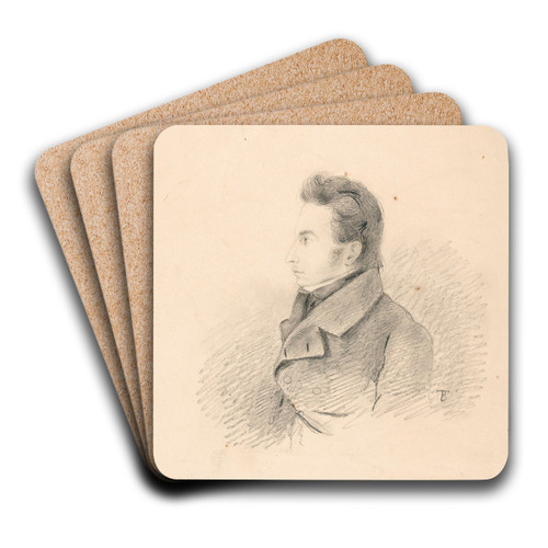 Portrait of a Man by Nicaise De Keyser Art Drink Coaster set