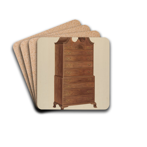 Chest-on-Chest by Arthur Johnson Art Drink Coaster set