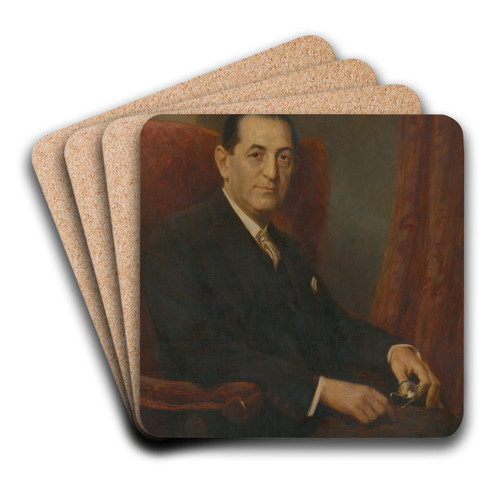Portrait of a man by Elemr Halsz-Hradil Art Drink Coaster set Portrait of a man by Elemr Halsz-Hradil Art Drink Coaster set