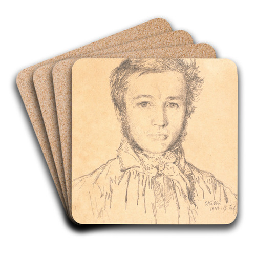 Portrait of Jrgen Roed by Christen Kbke Art Drink Coaster set