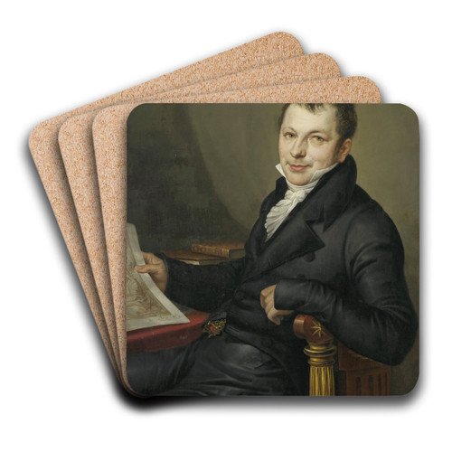 Johannes Hermanus Molkenboer(1773-1834). Art Collector by Mattheus Ignatius van Bree Art Drink Coaster set