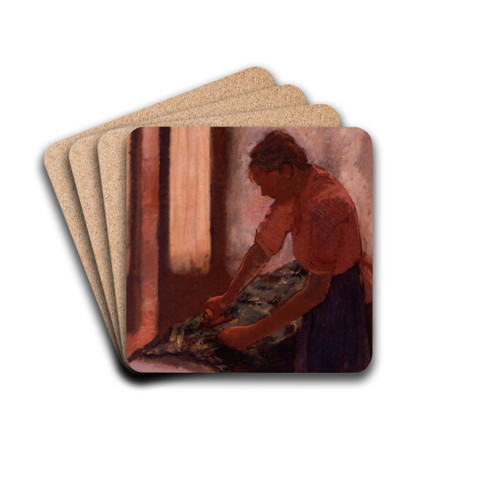 Woman Ironing by Edgar Degas Drink Coasters - set of 4
