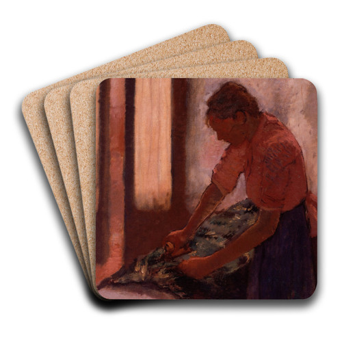 Woman Ironing by Edgar Degas Art Drink Coaster set