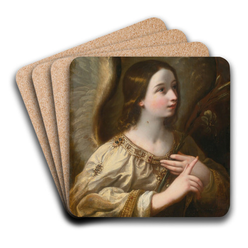 ANGEL OF THE ANNUNCIATION by Circle of Guido Reni Art Drink Coaster set