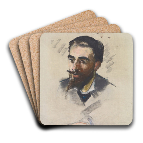 Jeune Homme Barbe Blonde by douard Manet Art Drink Coaster set Jeune Homme Barbe Blonde by douard Manet Art Drink Coaster set