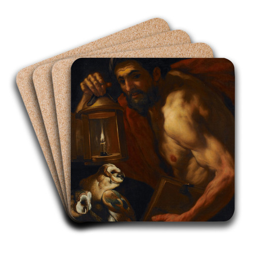 Diogenes by Johann Carl Loth Art Drink Coaster set Diogenes by Johann Carl Loth Art Drink Coaster set