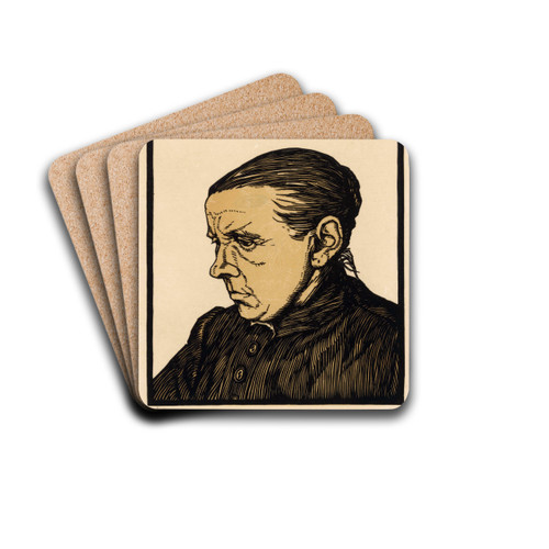 Portret van Dina Klaver by Julie de Graag Drink Coasters - set of 4
