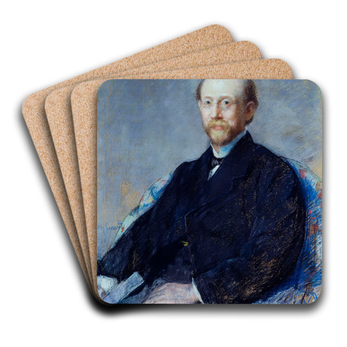Portrait d'homme by Mary Cassatt Art Drink Coaster set