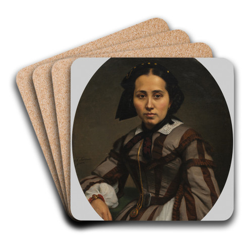 Portrait of a Lady by Johann Heinrich Neumann Art Drink Coaster set
