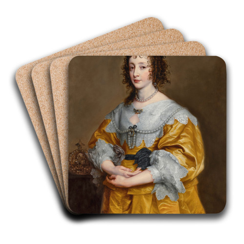 Portrait of Queen Henrietta Maria by Anthony van Dyck Art Drink Coaster set