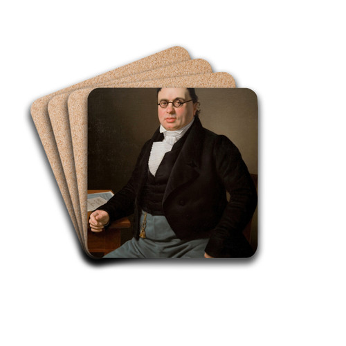 Portrait of the merchant Joseph Raphael by Christoffer Wilhelm Eckersberg Drink Coasters - set of 4
