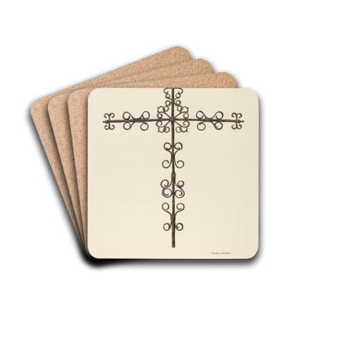 Wrought Iron Cross (Restored) by Gordena Jackson Drink Coasters - set of 4
