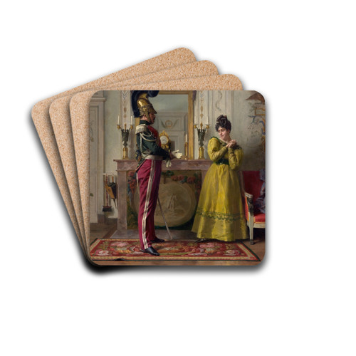 Departure For The Review by Jules Worms Drink Coasters - set of 4