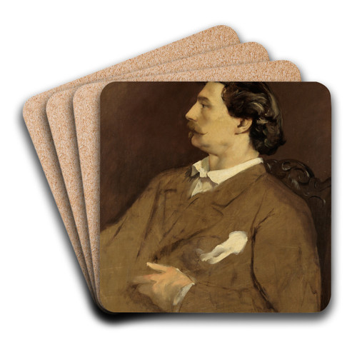 Selbstbildnis by Anselm Feuerbach Art Drink Coaster set