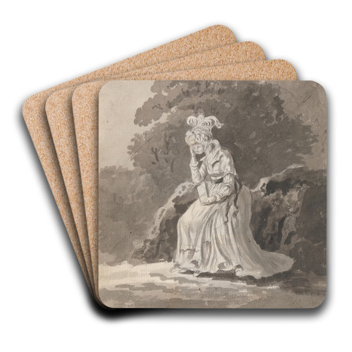 Figure Study of a Seated Lady by James Miller Art Drink Coaster set Figure Study of a Seated Lady by James Miller Art Drink Coaster set