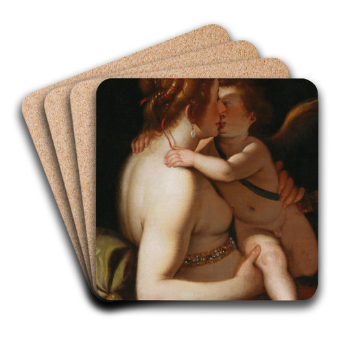 Venus and Cupid by Giovanni Battista Paggi Art Drink Coaster set