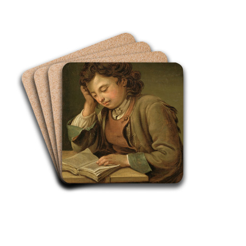 A Boy Reading by Per Krafft the Elder Drink Coasters - set of 4
