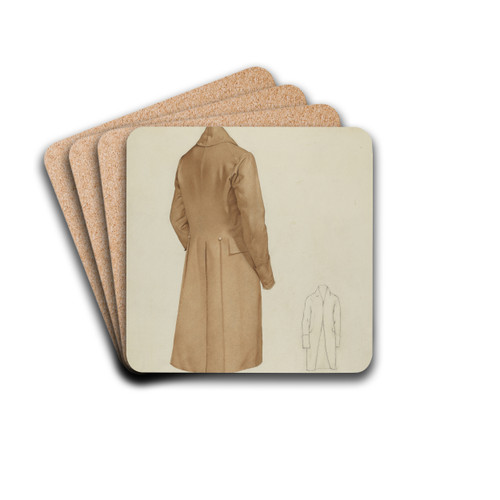 Shaker Man's Coat by Joseph Goldberg Drink Coasters - set of 4