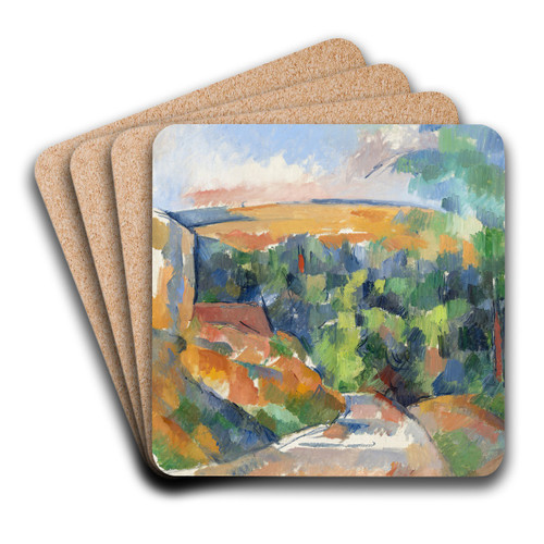 The Bend in the Road by Paul Czanne Art Drink Coaster set The Bend in the Road by Paul Czanne Art Drink Coaster set