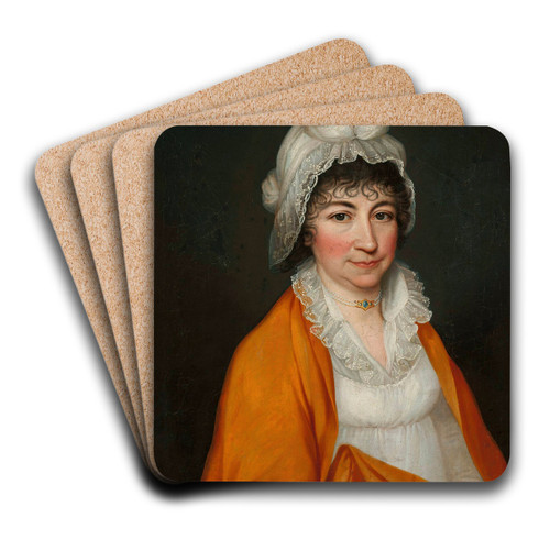 Portrait of an unknown lady by Maciej Topolski Art Drink Coaster set Portrait of an unknown lady by Maciej Topolski Art Drink Coaster set