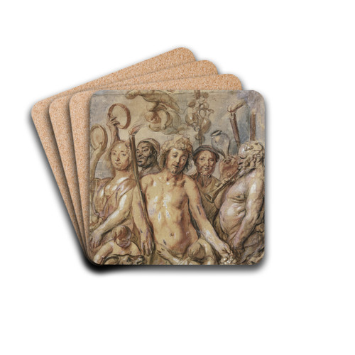 Bacchantenzug (Triumph des Bacchus) by Jacob Jordaens Drink Coasters - set of 4 Bacchantenzug (Triumph des Bacchus) by Jacob Jordaens Drink Coasters - set of 4