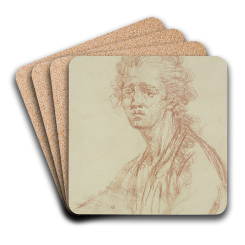 Bust of a man by Charles-Joseph Natoire Art Drink Coaster set