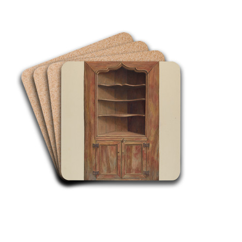 Corner cupboard by Leslie Macklem Drink Coasters - set of 4