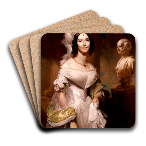 Angelica Singleton Van Buren (Mrs. Abraham Van Buren) by Henry Inman Art Drink Coaster set