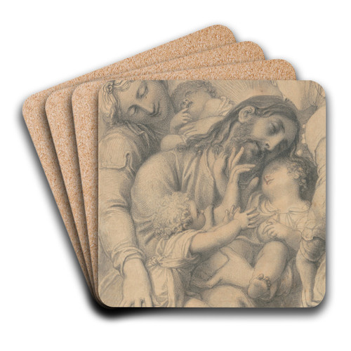 Christ Blessing Little Children by Richard Cosway Art Drink Coaster set