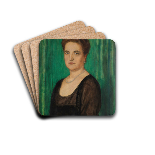 Damenbildnis (Martha Butzer) by Franz von Stuck Drink Coasters - set of 4