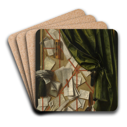 Trompe l'oeil by Cornelius Norbertus Gijsbrechts Art Drink Coaster set