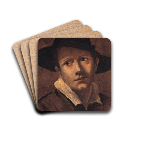 Portrait of a Young Man by Ludovico Carracci Drink Coasters - set of 4