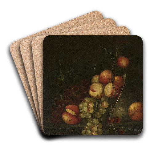 Still life  apples and grapes by Cornelis de Heem Art Drink Coaster set