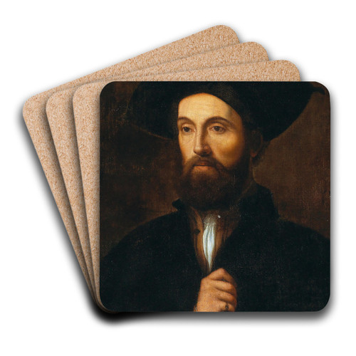 Portrait Of A Man by North Italian School Art Drink Coaster set