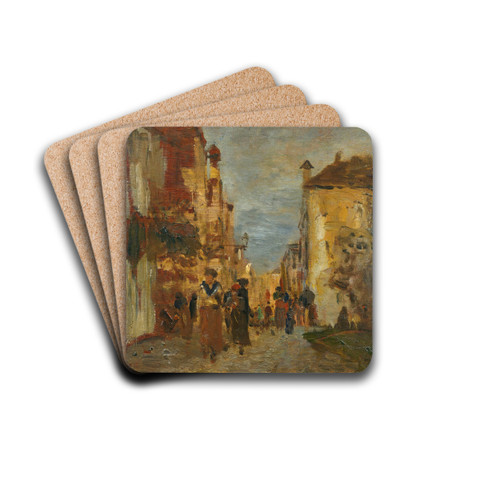 A Town Street by Tina Blau Drink Coasters - set of 4