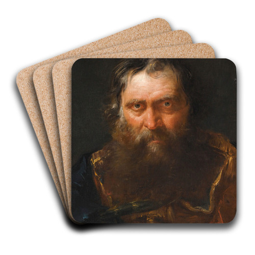 Portrait Of A Bearded Man by Giuseppe Nogari Art Drink Coaster set