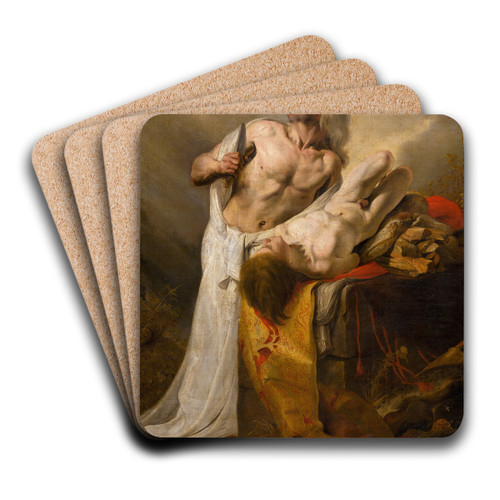 The Sacrifice of Isaac by Pieter Fransz. de Grebber Art Drink Coaster set