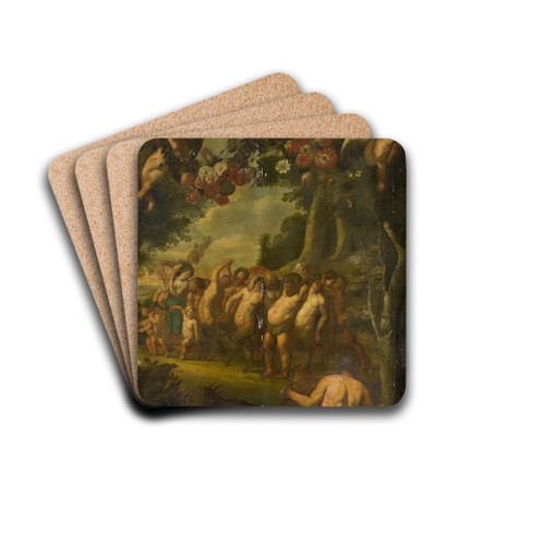 Procession of Bacchus by Follower of Jacob Jordaens Drink Coasters - set of 4 Procession of Bacchus by Follower of Jacob Jordaens Drink Coasters - set of 4