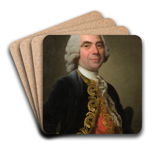 Portrait of a Cavalier by Alexander Roslin Art Drink Coaster set Portrait of a Cavalier by Alexander Roslin Art Drink Coaster set