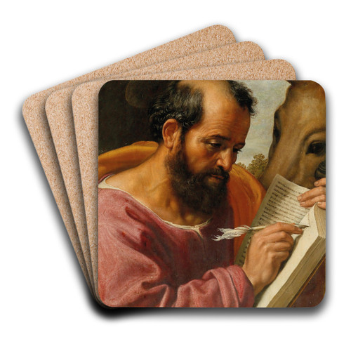 Saint Luke the Evangelist by Follower of Jacob Jordaens Art Drink Coaster set Saint Luke the Evangelist by Follower of Jacob Jordaens Art Drink Coaster set