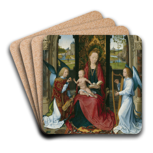 Madonna and Child with Angels by Hans Memling Art Drink Coaster set