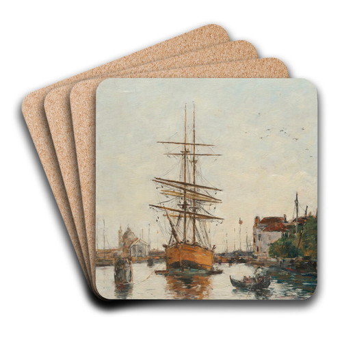 Venise, Le Quai de la Giudecca by Eugne Boudin Art Drink Coaster set Venise, Le Quai de la Giudecca by Eugne Boudin Art Drink Coaster set