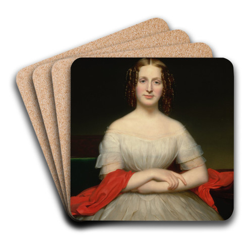 Portrait Of Fidelia Marshall by Charles Cromwell Ingham Art Drink Coaster set