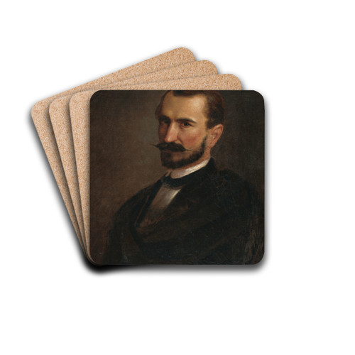 self-portrait by Vojtech Klimkovi Drink Coasters - set of 4 self-portrait by Vojtech Klimkovi Drink Coasters - set of 4