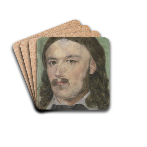 Bildnis des Kupferstechers Carl Barth in altdeutscher Tracht by Carl Philipp Fohr Drink Coasters - set of 4