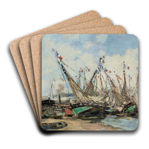 Trouville, le port, voiliers chous by Eugne Boudin Art Drink Coaster set