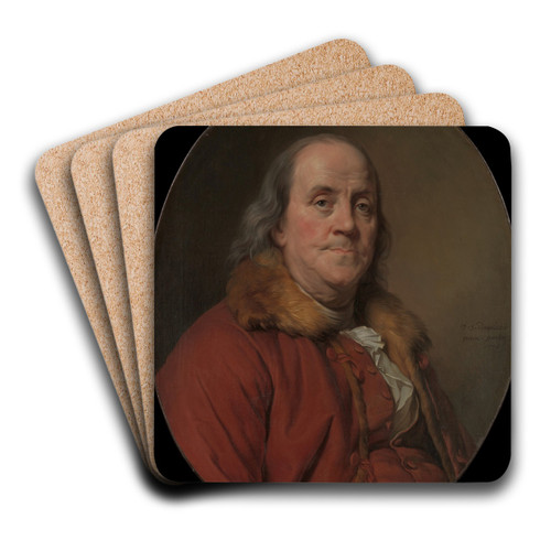 Benjamin Franklin (17061790) by Joseph Siffred Duplessis Art Drink Coaster set Benjamin Franklin (17061790) by Joseph Siffred Duplessis Art Drink Coaster set