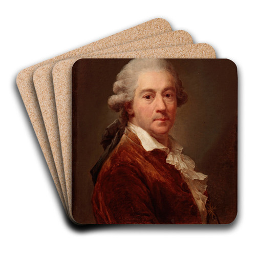 Self-portrait in a tailcoat by Marcello Bacciarelli Art Drink Coaster set Self-portrait in a tailcoat by Marcello Bacciarelli Art Drink Coaster set